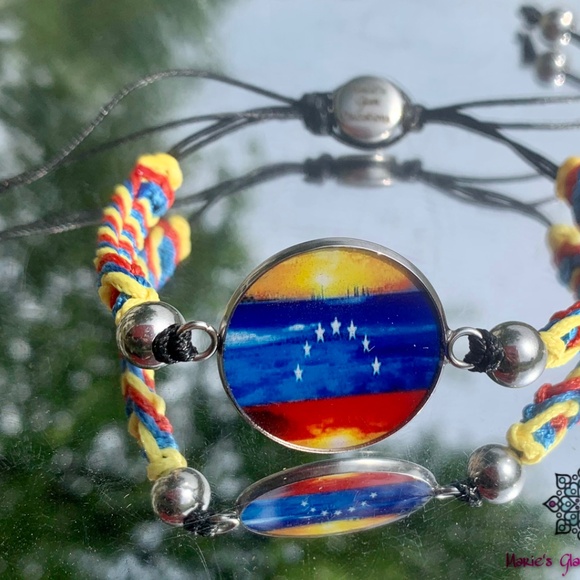 Men Patriot Bracelet-Adjustable Colombia Flag Bracelet- Colombia Flag Colors-Col - Picture 4 of 4